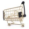 Creative Mini Supermarket Shopping Trolley Phone Holder Office Desk Storage Cart Toy Handcart