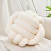 Knotted Plush Round Cushion - Soft Lamb Wool Pillow for Bedroom, Sofa, or Children's Room Decor.