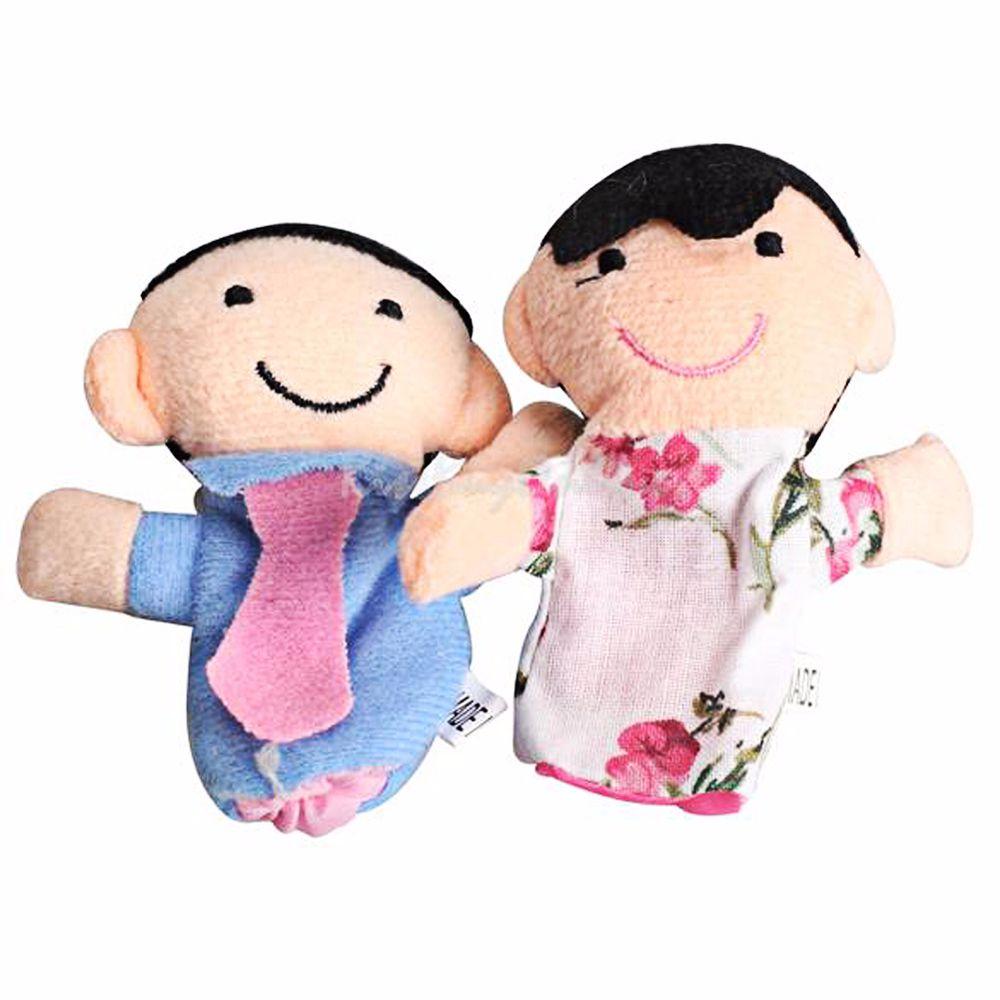 Girls Toys Cartoon Doll Kids Gifts Family Finger Puppets Set Finger Doll Plush Toys Hand Puppet