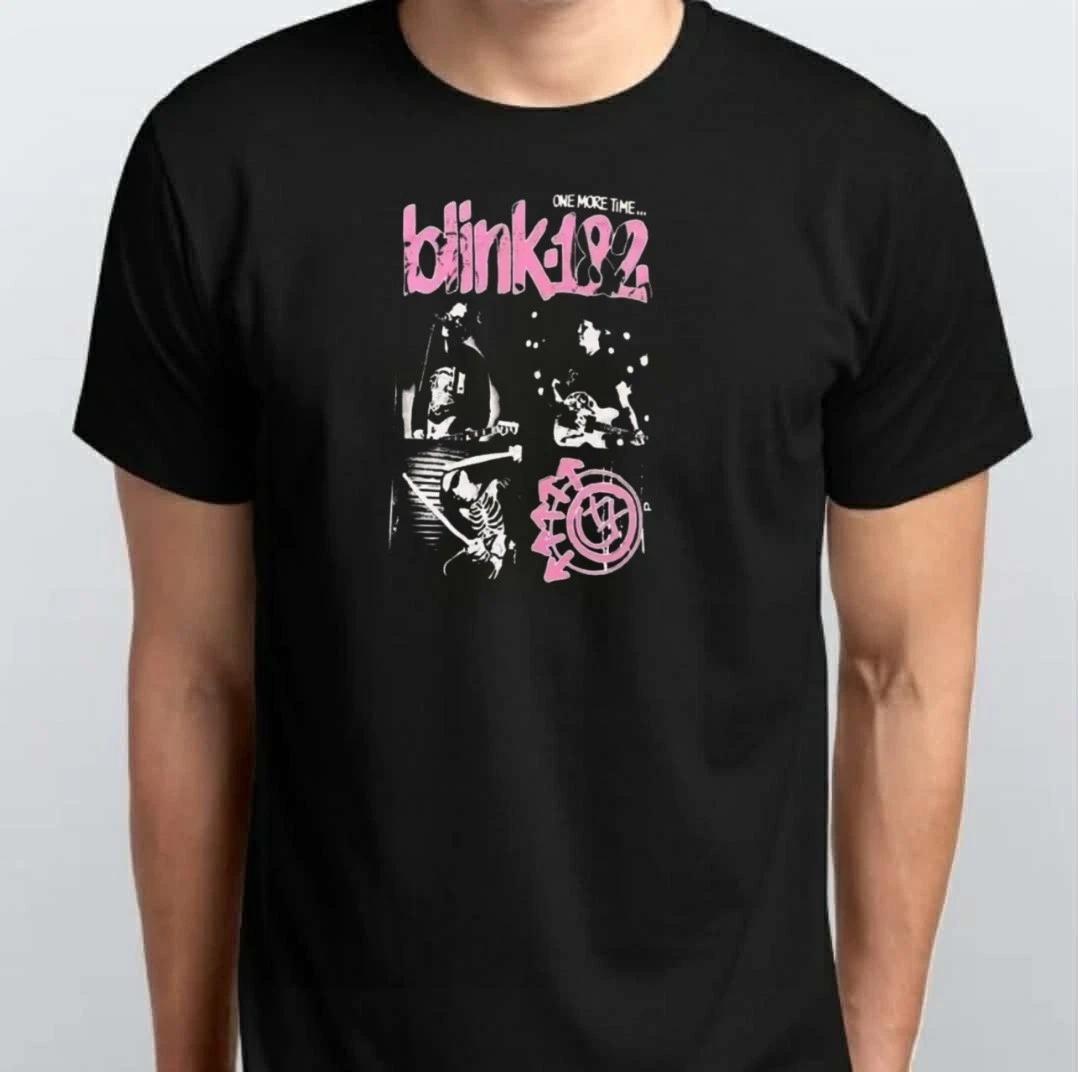 

Blink-182 One More Time Punk Rock 100% Cotton T-shirt Mens Tees Top S M L XL XXL 3 4 XL Black M