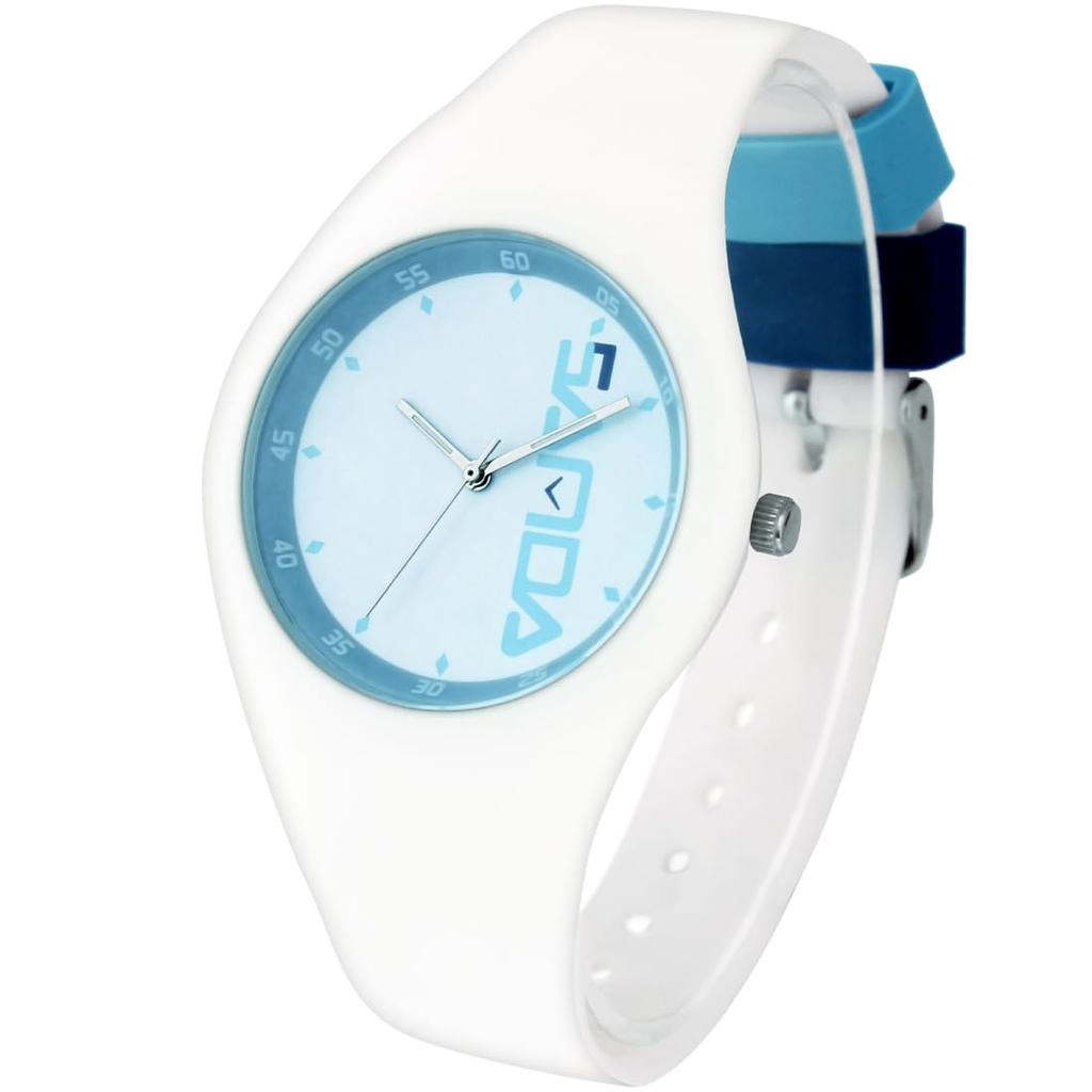 Unisex Watch with Rubber Strap, Water Resistant, Easy to Read, White, for Testing