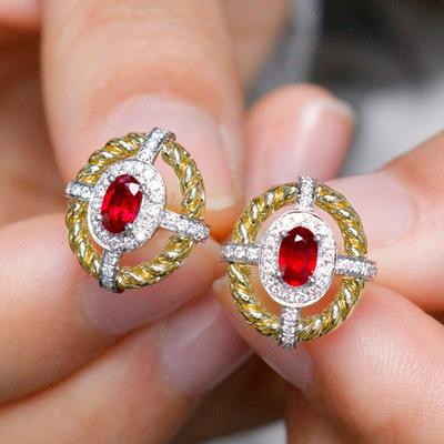 1 Pair, Fashionable, Inlaid with Synthetic Zircon, Fashionable and Versatile, Light Luxury Retro Stud Earrings