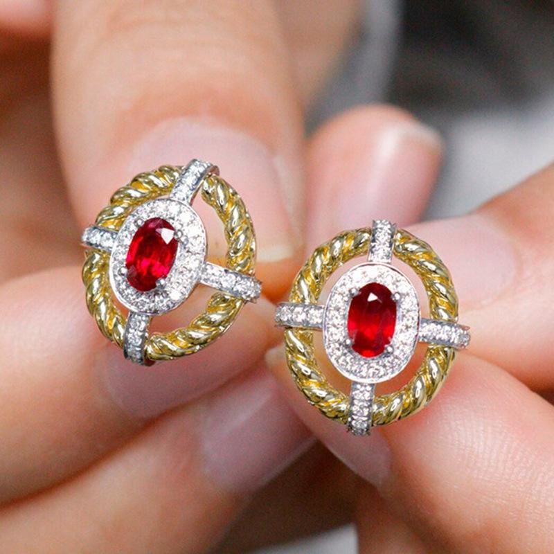 

1 пара, Модные, Инкрустированные синтетическим цирконом, Модные и универсальные, Серьги-пусеты в стиле ретро, легкая роскошь