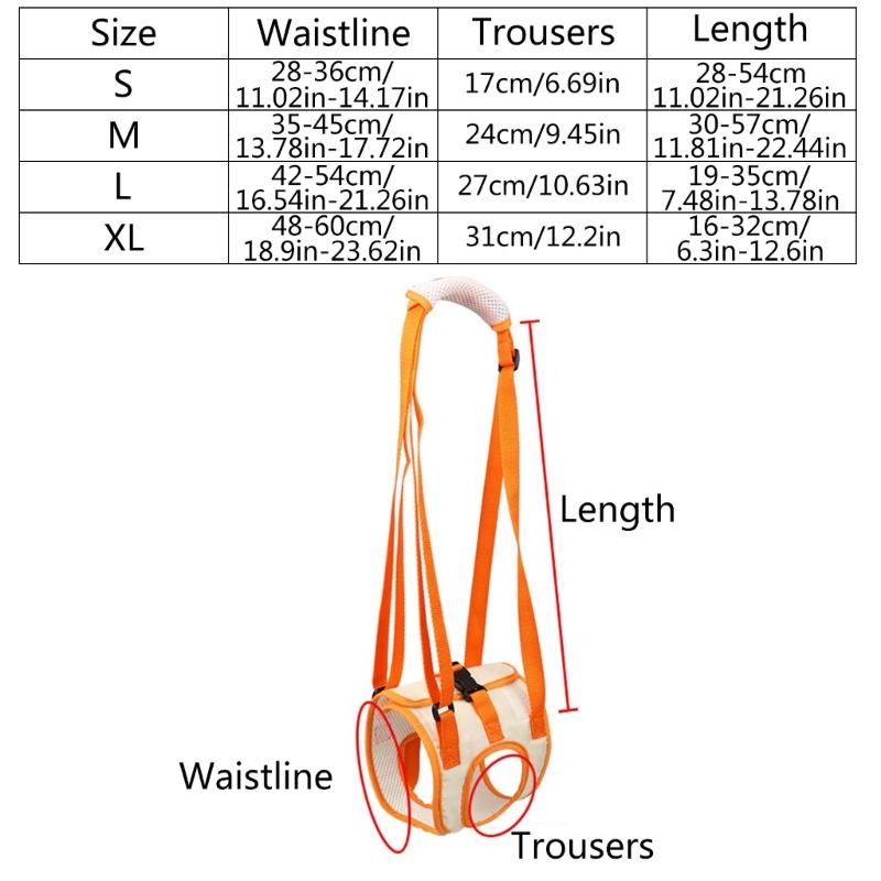 Dog Leg Harness Pet Support Sling Hind Leg Assistance Belt Oxford Cloth and Mesh Cloth Material Dog Lift Harness