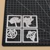 Metall-Stanzformen mit quadratischen Blumenmotiven für Bastelarbeiten, Scrapbooking, Fotoalbum, Papierkarten