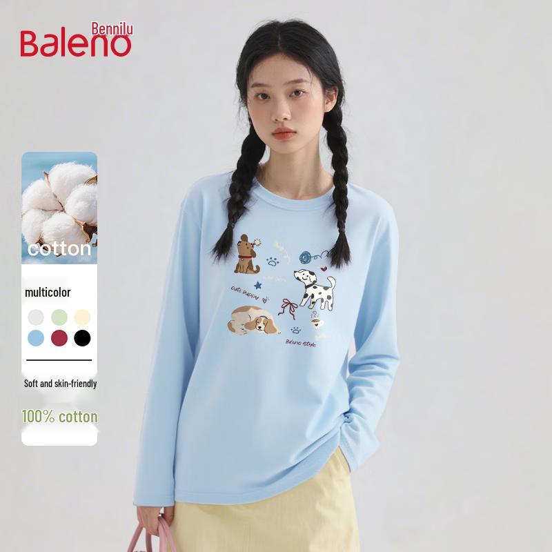 Baleno Women s Pure Cotton Long Sleeve Puppy Print T-Shirt M