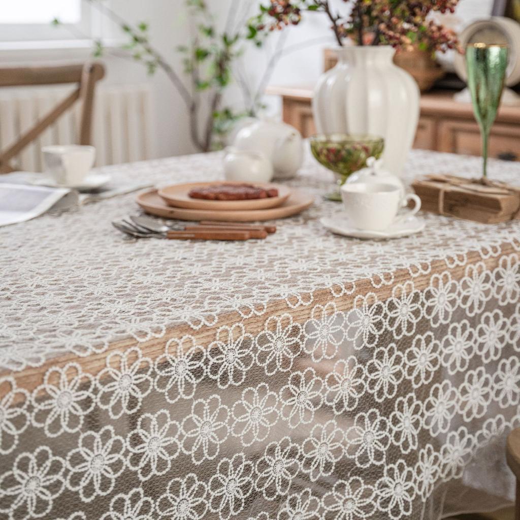 Tablecloth White Embroidery Cake Photography Background Embroidery Prop Cloth White Tablecloth