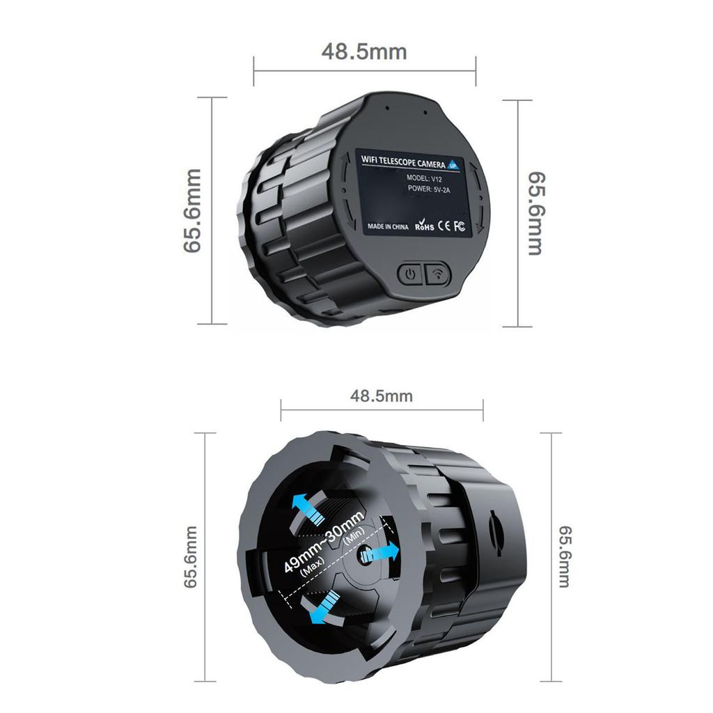 WiFi Telescope Eyepiece Camera Built in App 4MP WiFi Wireless Digital Eyepiece for 1.18‑1.97in Sighting Telescope
