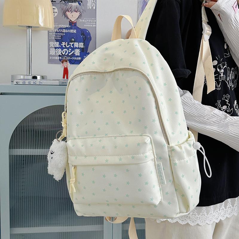 Star Print Backpack Student Schoolbag Large Capacity Women's Backpack