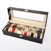 6 Slots Leather Watch Storage Box Organizer New Mechanical Mens Watch Display Holder Cases Black Jewelry Gift Boxes Case