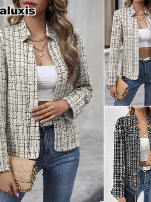 Trendy Autumn Oversized Cardigan for Women - Chic Office Small Shoulder Suit Jacket