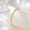Elegant Four Leaf Clover Women's Hand Bracelets, Gold Plated Stainless Steel Flower Charm Bangle, Fashion Luxury Jewelry