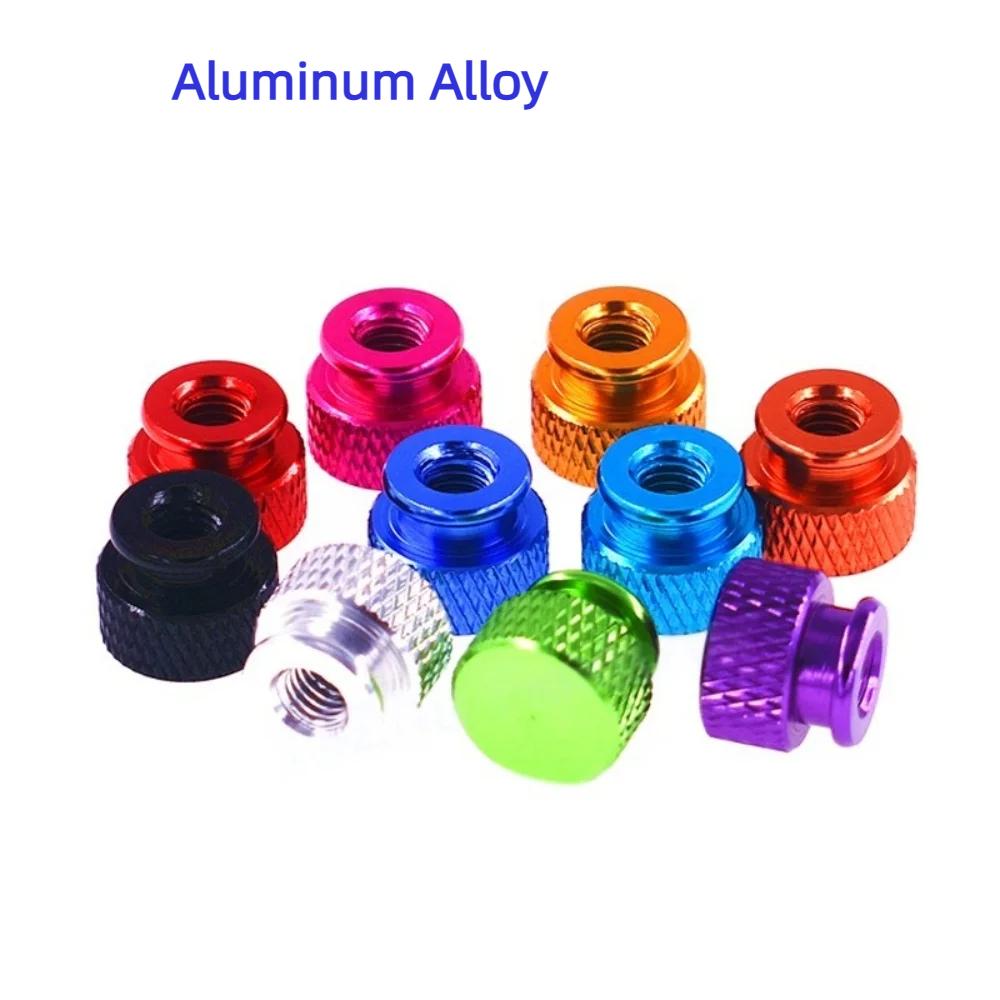 1-10Pcs 10 Colors Anodized Aluminum Knurled Thumb Nut M3-M6 High Step Blind Hole Hand Tight Nut For RC Model Frame