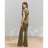 IEF Summer Elegant Waist-Cinching Top & Wide-Leg Pants Set