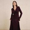 2025 Women's V-Neck Cardigan & Long Dress Set - Autumn/Winter European Style