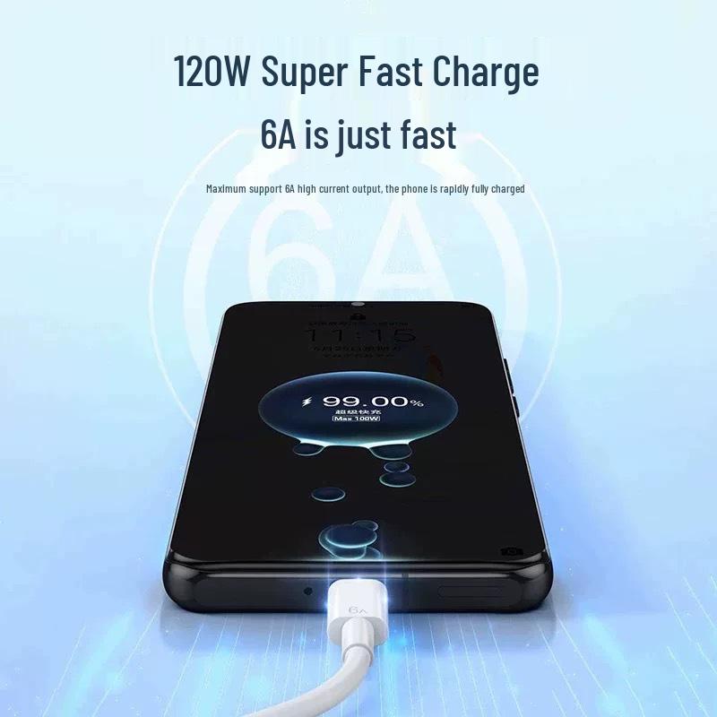 Type-C Android 6A Fast Charging Cable for Huawei, Honor, OPPO, Xiaomi, Vivo Phones
