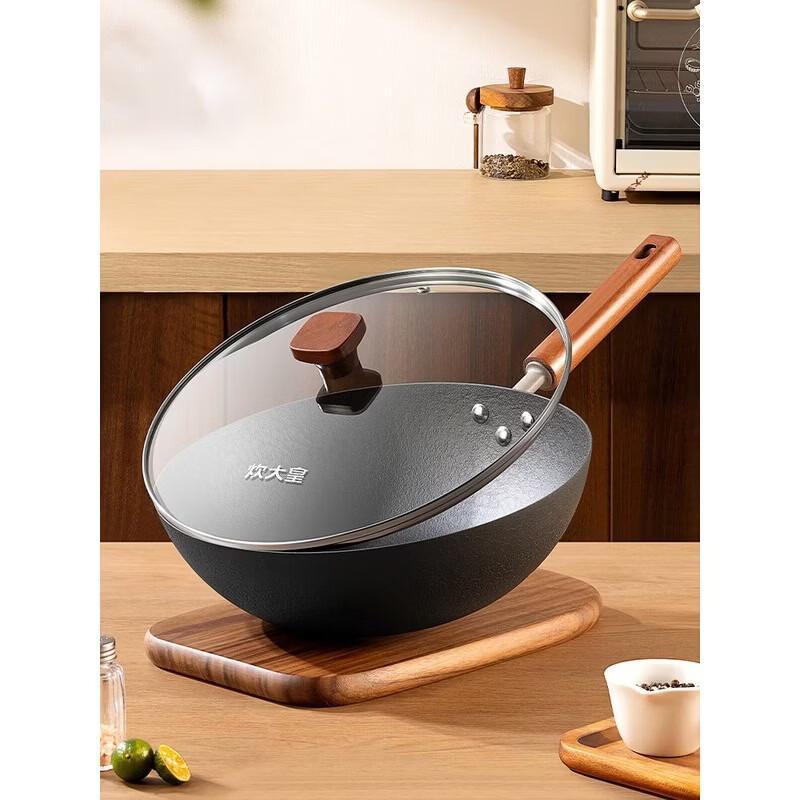 

COOKER KING 32cm Wrought Iron Flat Bottom Wok