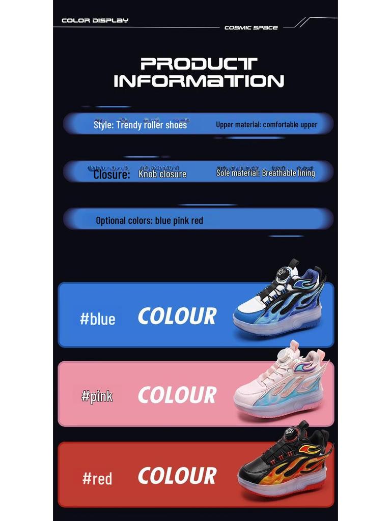 Trendy Kids' Dual-Wheel Roller Shoes - New Detachable Skating Shoes for Boys and Girls