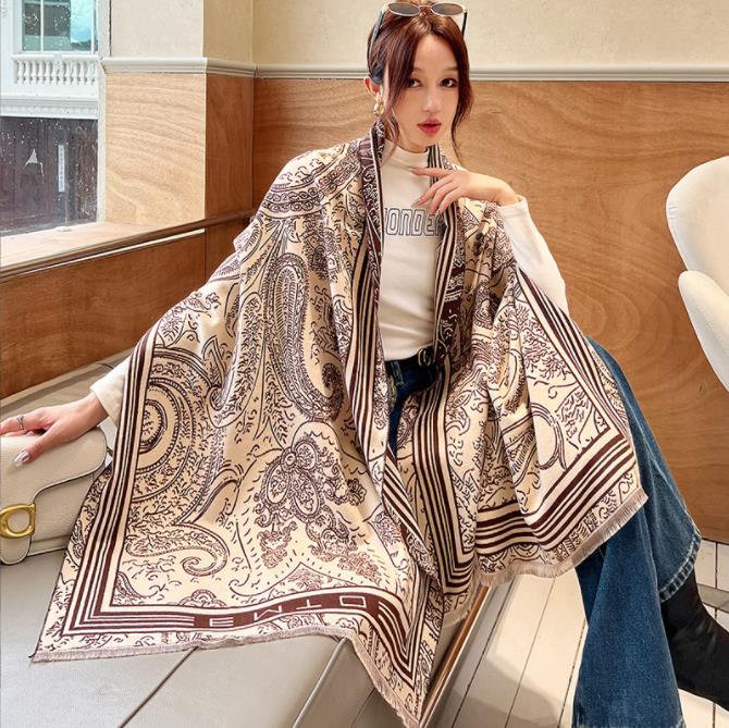 New Arrival Women'S Scarl Thickening Warm Pashmina Cashmere Scarf Female Autumn Winter Soft Scarf Shawl Multipurpose Blanket