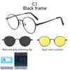 Round Metal Frame Polarized Magnetic Black Night Vision Clips On Glasses Optical Prescription Magnet Eyeglasses Magnet Exposed