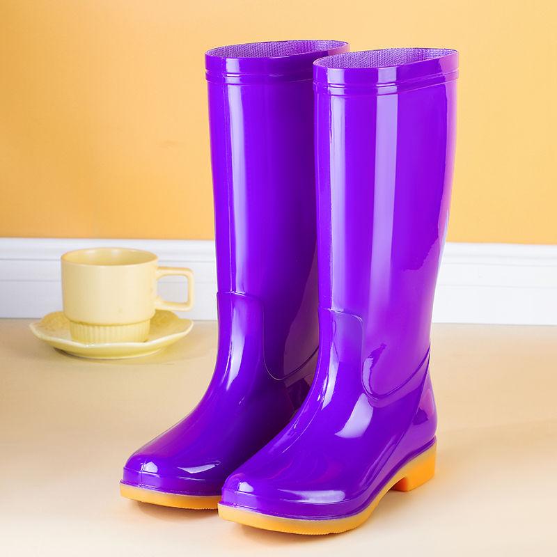 Dámské fleecem podšité protiskluzové nepromokavé gumové holínky s vysokým svrškem