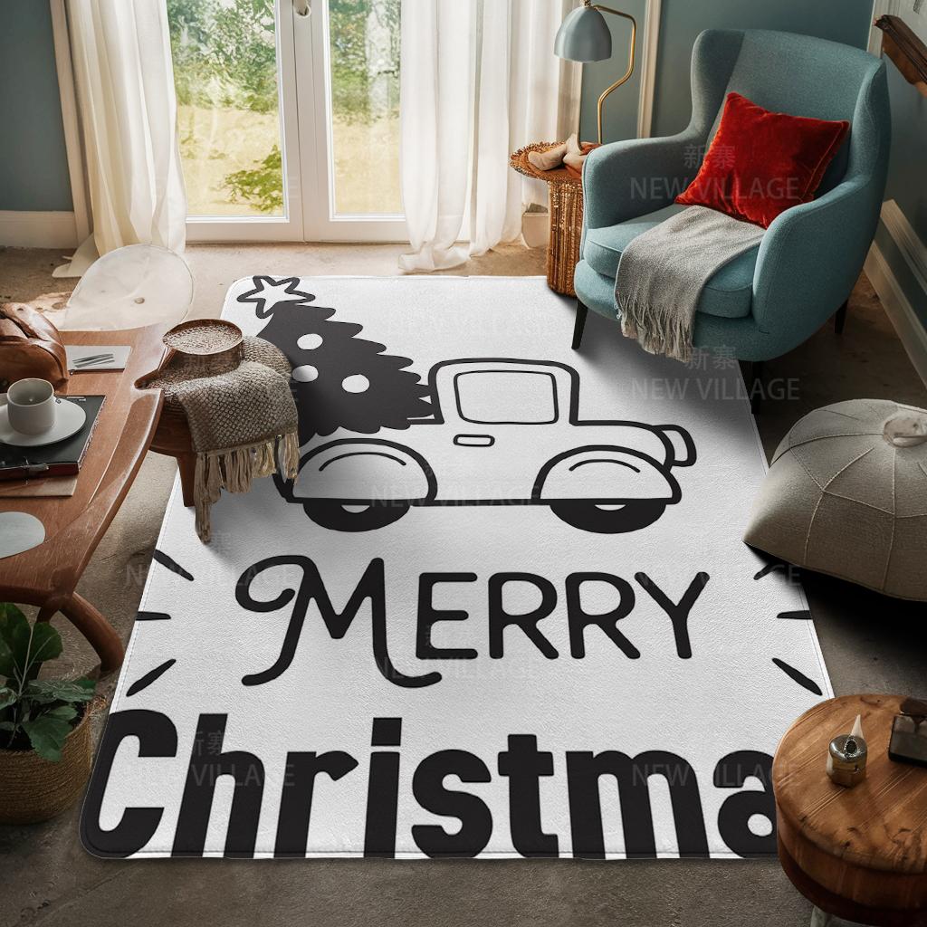 House Entrance Carpet Home Door Mat Living Room Bath Foot Bathroom Non-slip Water Absorption Rugs Bath Merry Christmas Winter