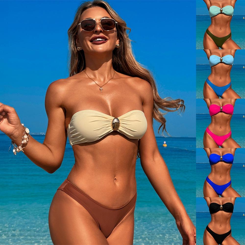 European and American Swimsuit Bikini Three-piece Beach Pants Split Swimsuit Women