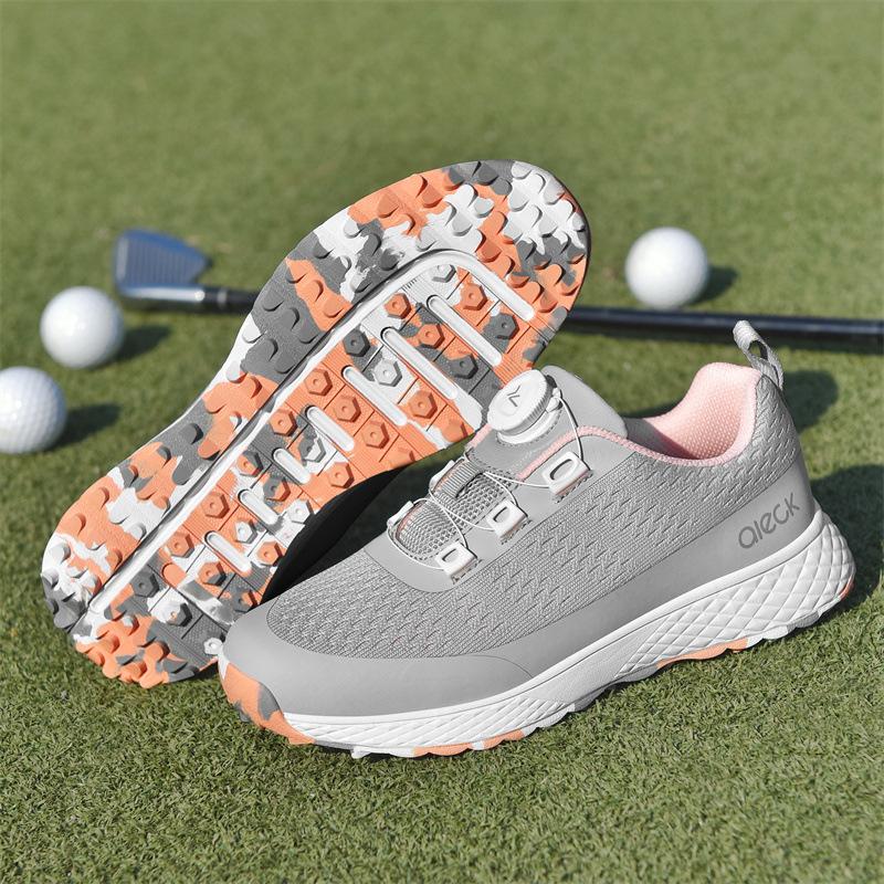 Cross-border New Golf Shoes, Light and Breathable, Men's and Women's Adult Outdoor Sports, Rotating Button Sneakers