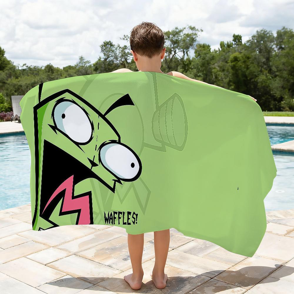 Invader Z-Zim Art Cartoon Towel Quick Drying Beach Towels Are Suitable For Swimming Pools Camping Yoga And The Gym