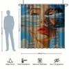 ~O~Art Portrait Shower Curtain Set, Abstract Art, Literary Style, 12 Hooks, Polyester, Bathtub Partition, Modern Bathroom Decor