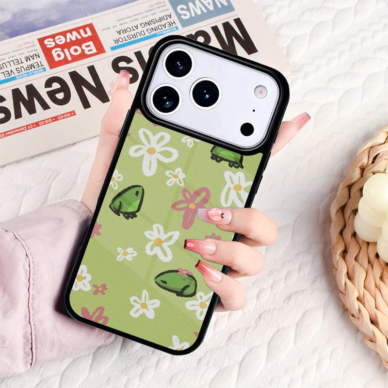 Mint Green The Frog Mushroom Phone Case For IPhone 17 16e 15 14 13 12 11 Pro Max Air Mini Soft Protective Cover