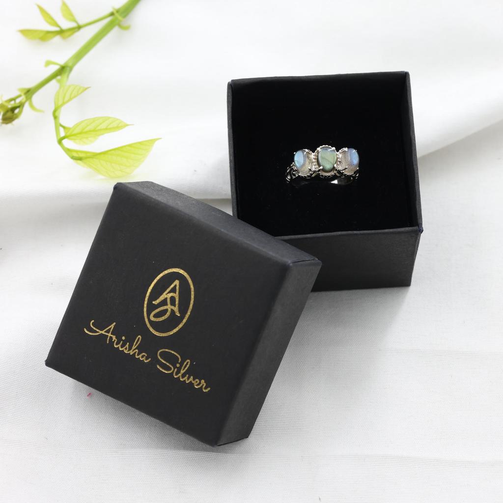 Inel pentru Femei cu Piatră Prețioasă Labradorit, Argint Sterling 925 Pur 100%, Bijuterii Handmade, Inel Argintiu, Ar8921