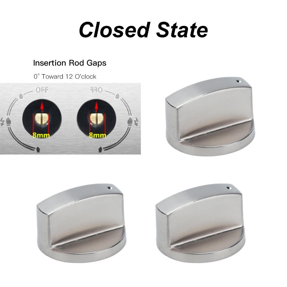 6PCS Central Socket Gas Stove Knobs Indicator Hole Replacement Stove Knobs  Kitchen Stove