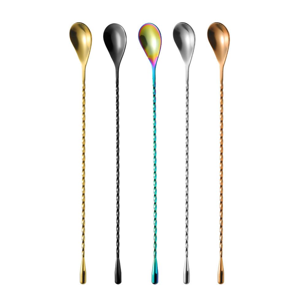 Milk Tea Long Handled Cocktail Stirrer Long Bar Coffee Spoon