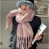 Autumn and Winter New Mohair Soft and Fluffy Solid Color Scarf for Women's Winter Versatile Imitation Cashmere Thick Warm Shawl