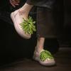 Johnature Genuine Leather Comfortable Ethnic Style Slip-on Shoes Versatile Soft Soled Women's Flat Shoes