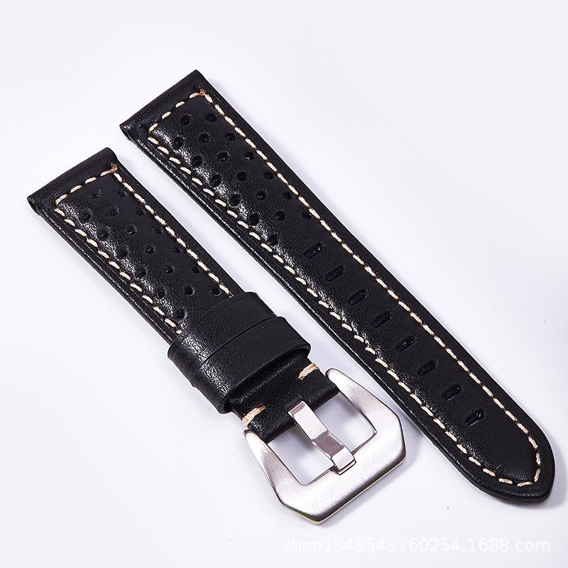 The First Layer Of Needle Pattern Leather Strap Is Suitable For Pena L Sea 18Mm 26Mm Perforated And Breathable Retro Strap.