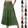 Damen Casual High Waist Kordelzug A-Linien Rock Farbiger Rock Mit Taschen