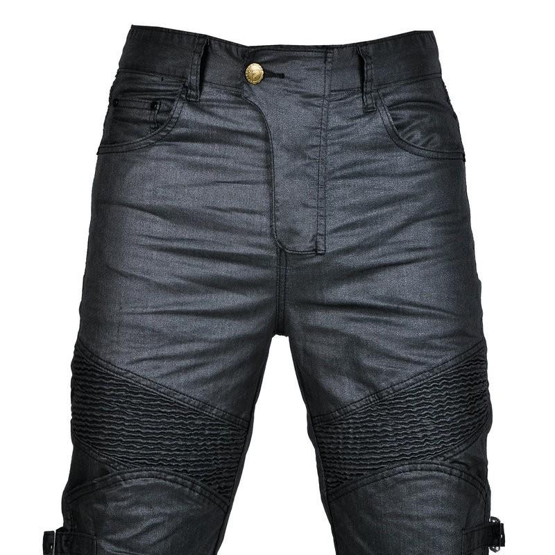 Mens Motorcycle Riding Pants Straight Cut Waterproof Retro Casual Biker Jeans With Extended Silicone Grip