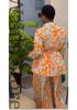 2024 Spring Women's Plus Size High Waist Wide Leg Printed Pants Set - Casual European & American Fashion