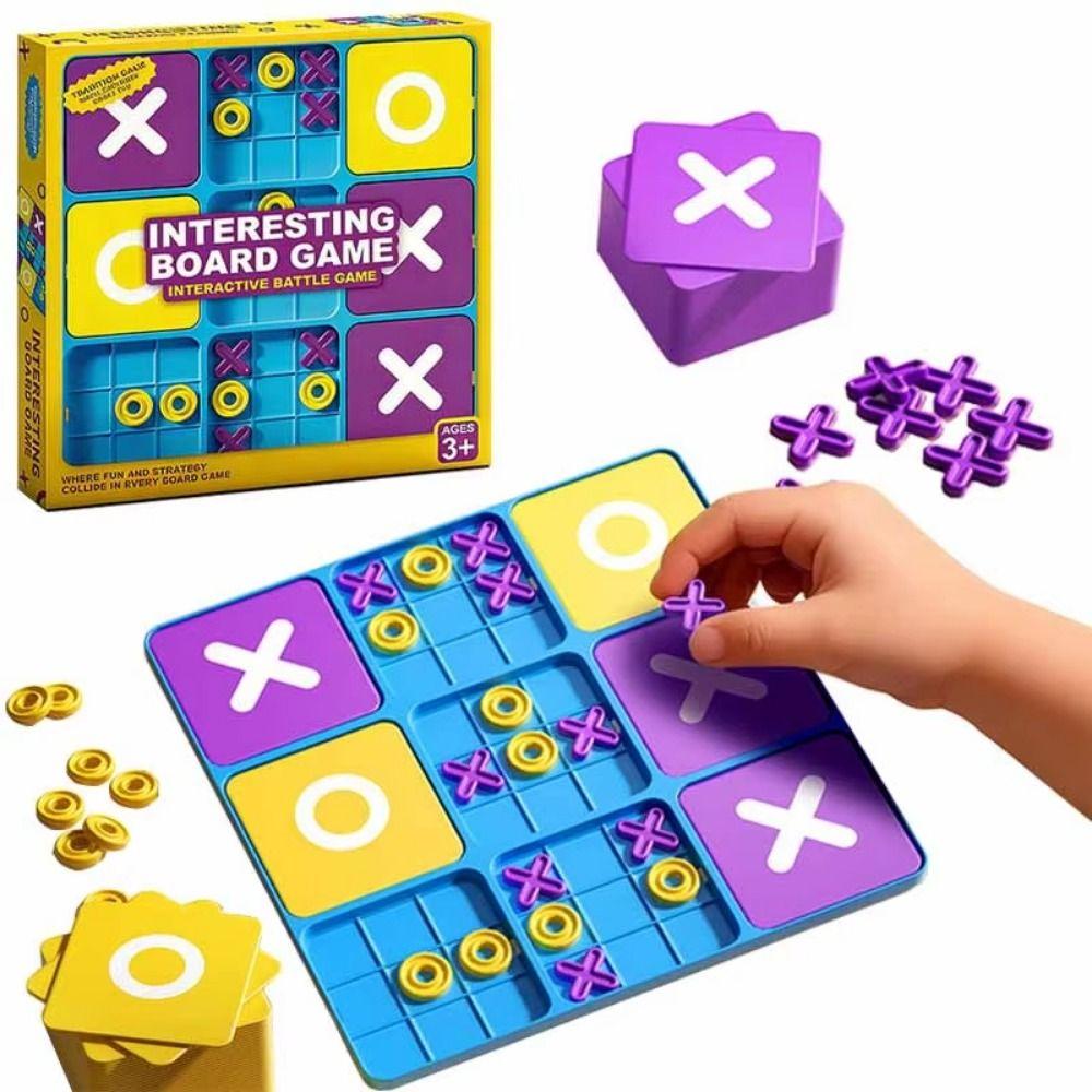Fun Tic-Tac-Toe Family Interactive Educational Tabletop Game for Developing Thinking, Logic and Adaptation Skills