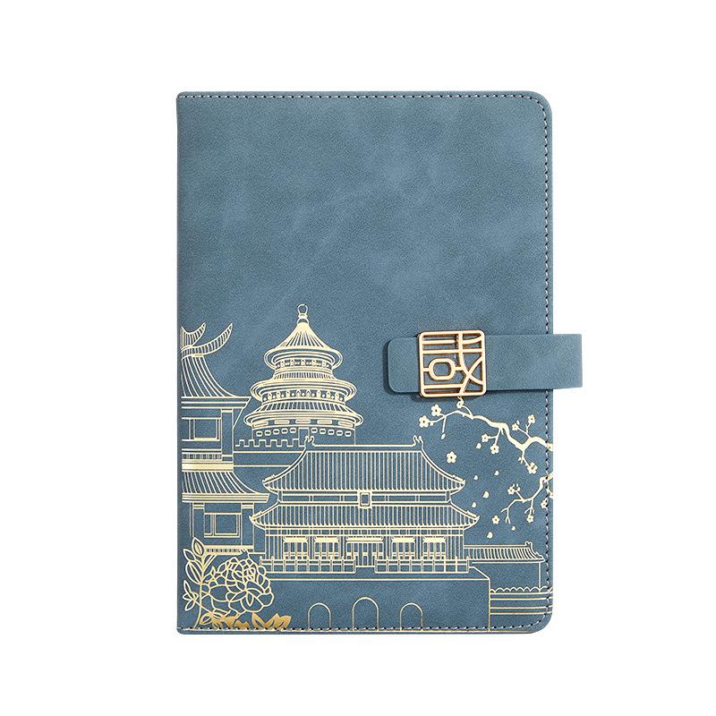 A5 Chinese Retro Style Trendy Notebook Set - Customizable Diary & Business Gift with Logo Printing