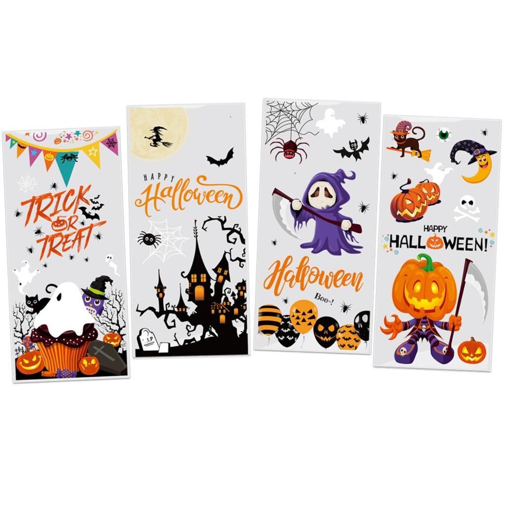 Halloween Cellophanes Treating Bags, Plastic Goodie Candy Bag Goodys Snack Sweet Bags With Twists Ties For Halloween Party Favors Supply