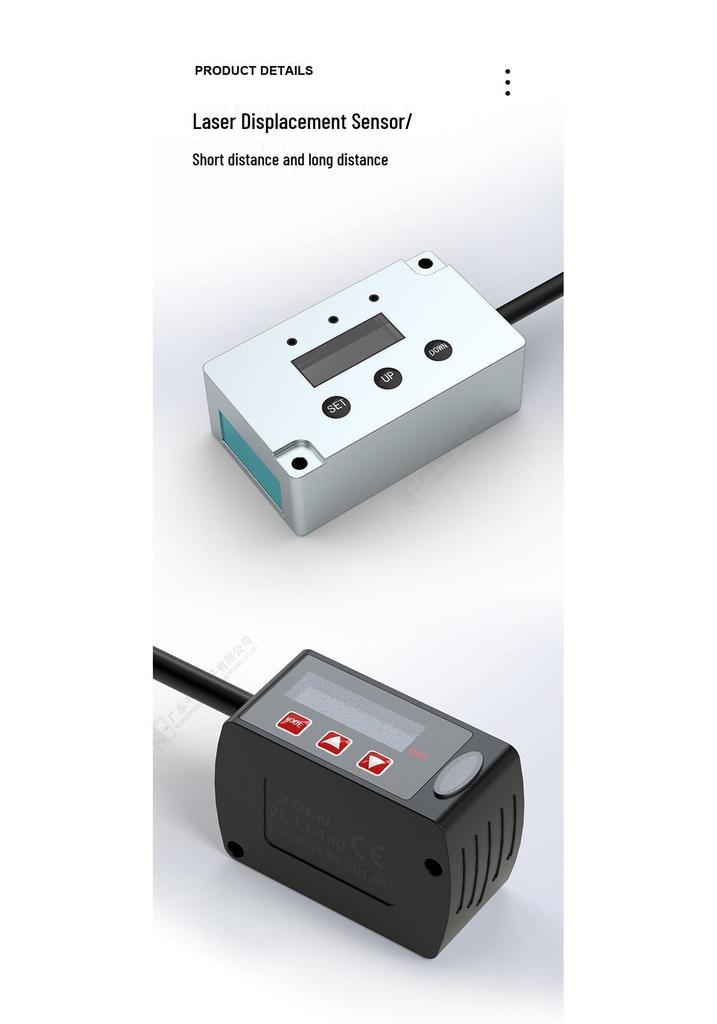 200mm-40m High-Precision Laser Displacement Sensor with Digital/Analog Output and Adjustable Sensitivity