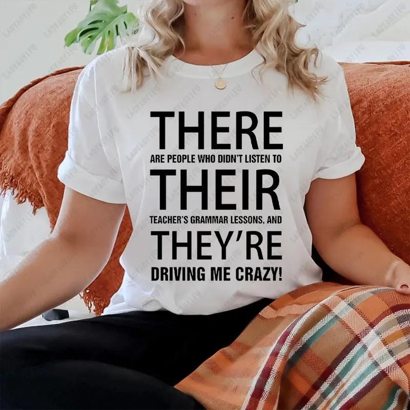 Mens Cotton Graphic T-Shirt English Teachers Streetwear Casual Tee