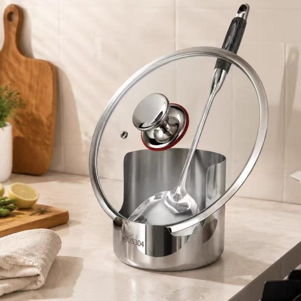 Stable Pot Lid Storage Rack Stainless Steel Spatula Holder Multi-functional Chopsticks Stand  Home