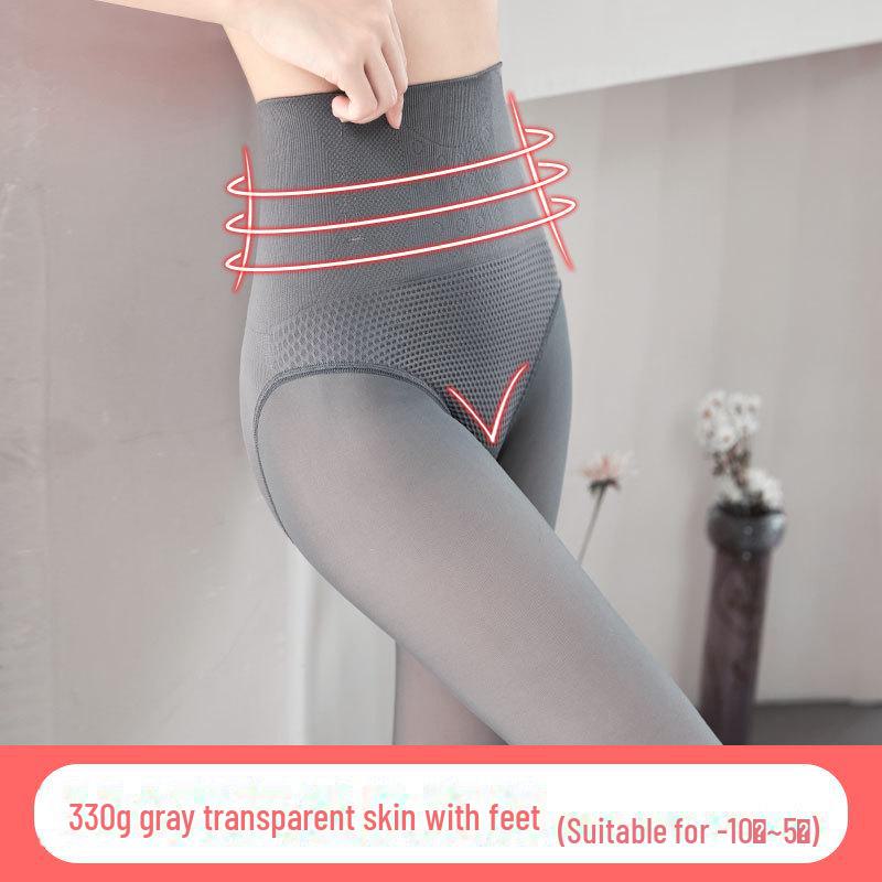 High Waist Transparent Tights: Faux Bare Leg Pantyhose with Velvet Lining for All Seasons