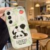 Phone Case: 2D Flat Samsung Galaxy A34 A35 S20 S22 S21 FE Plus Ultra Protective Case, Little Flower Panda On Top, Christmas and Halloween Gift