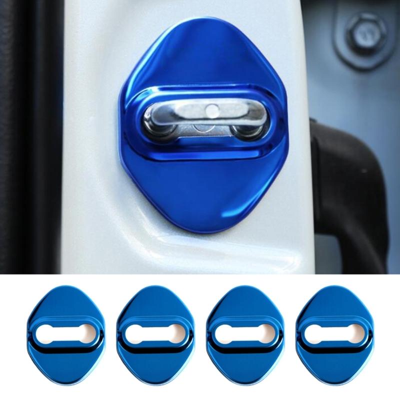 Car Door Locks Protective Cover Stainless Steel Door Lock Protective Cover Door Lock Case- Stickers Auto Interior Parts