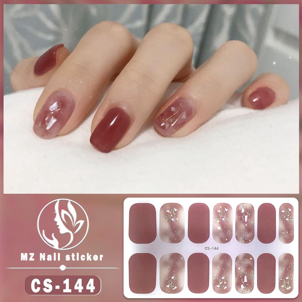 CS Waterproof No-Cure Gel Nail Wraps, Full Cover Contrast Color Tiger Head Pattern Nail Stickers, Nail Patch Films